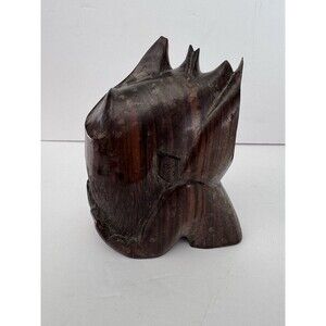 Vintage DAIYO BALI Hand Carved Wooden Head Fingers 6” Sculpture Figurine